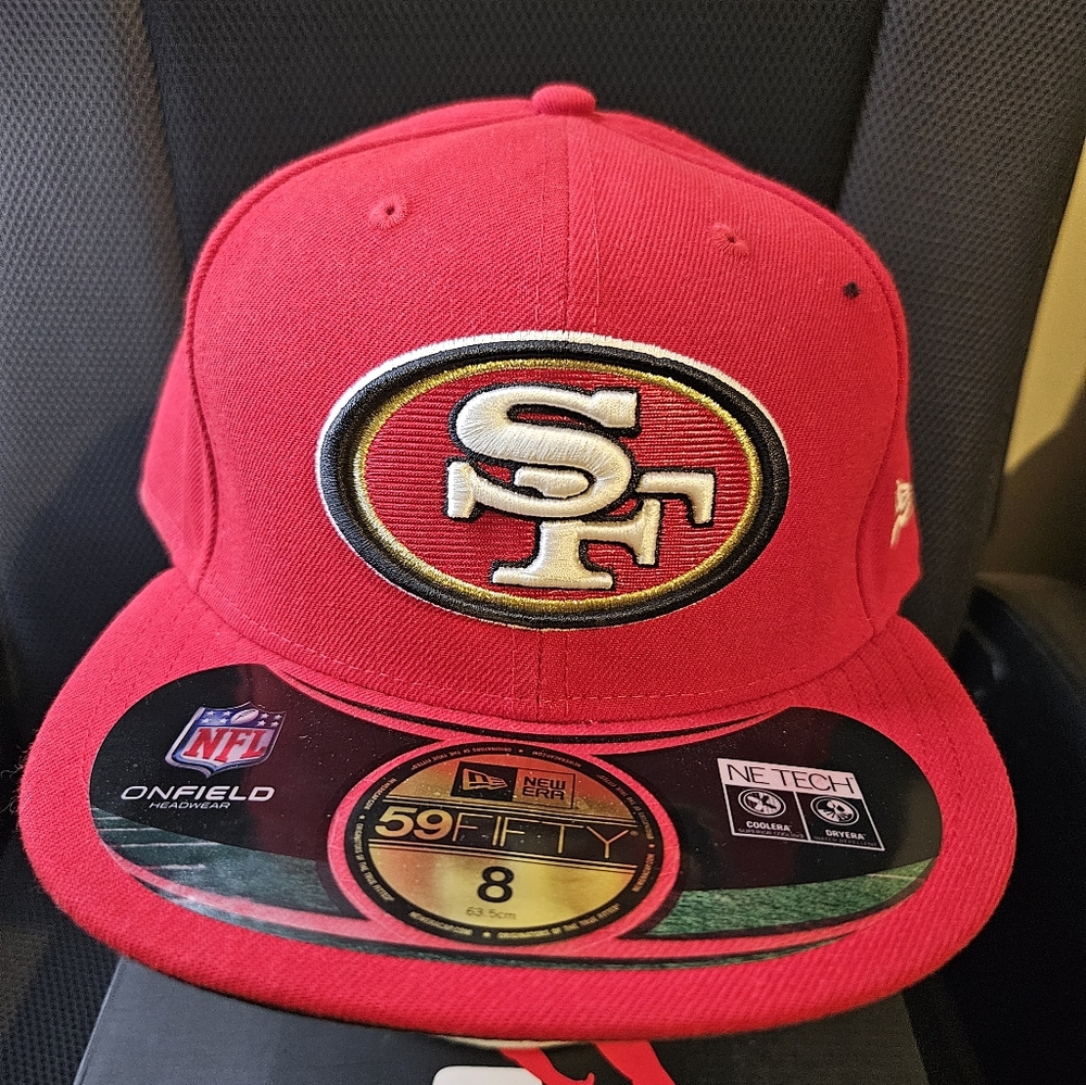 New Era Red 49ers Fitted Game Cap San Francisco Size 8 NFL San Fran 59Fifty 5959